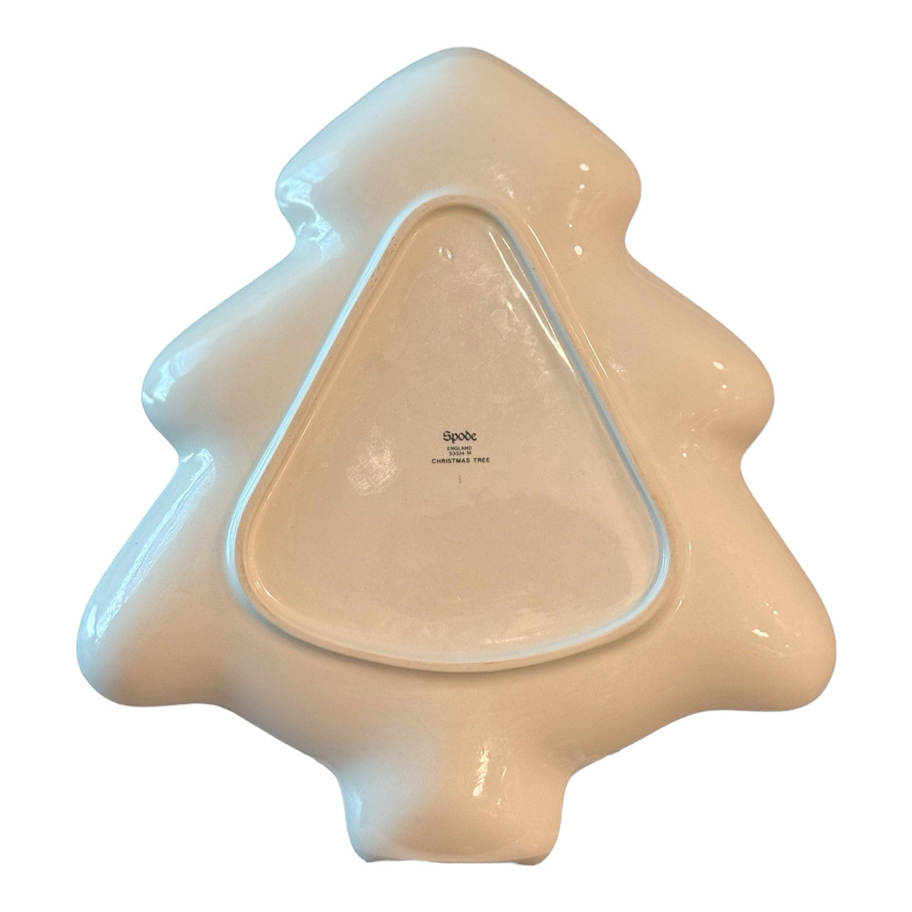 Spode Christmas Tree Holiday Tree Shaped Serving Dish Cookie Plate 9.5 x 11
