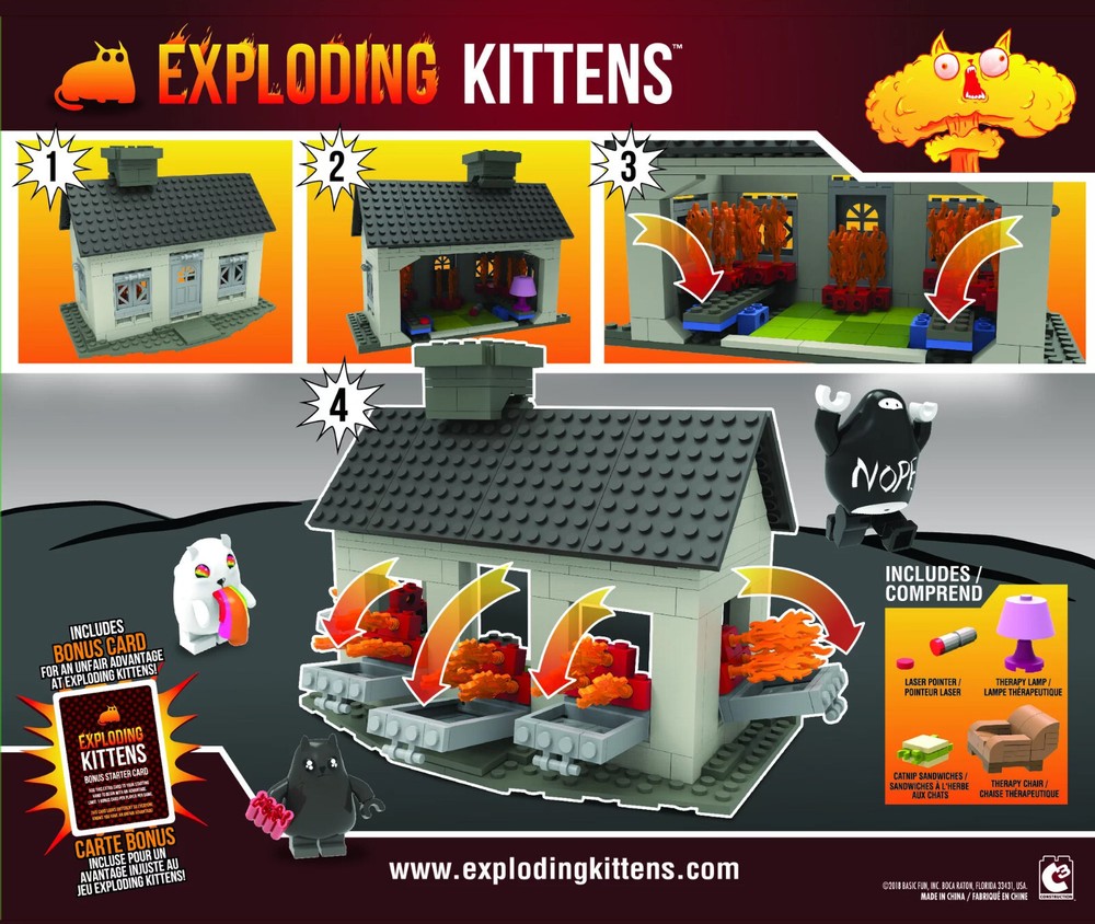 Exploding Kittens EXPLODING HOUSE Construction Set 317 pieces Bonus Card NEW