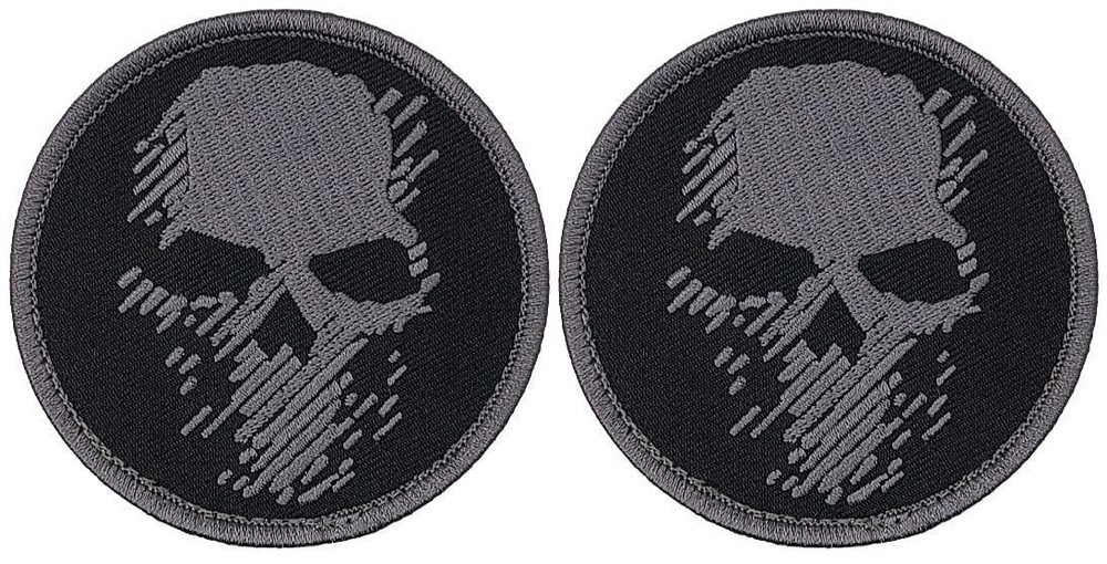 Ghost Skull Recon Wildlands Embroidered Morale Patch | 2PC HOOK BACKING 3"x3"