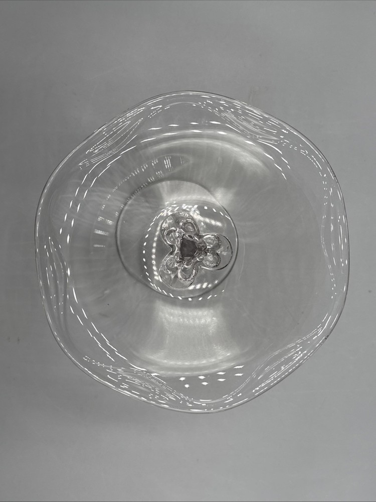 Clear Compote /Candy Dish Stem Glass 4.75” Tall