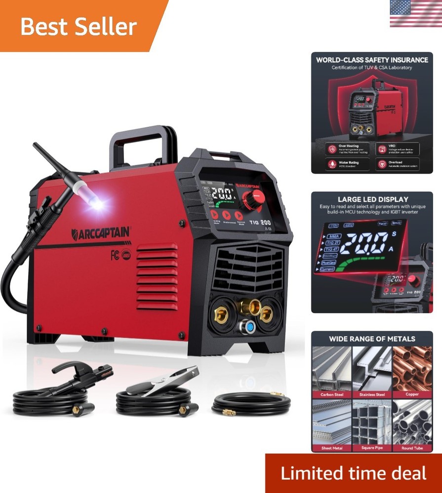 High-Frequency 200A TIG Welder with 2T/4T Function & Enhanced Safety Features