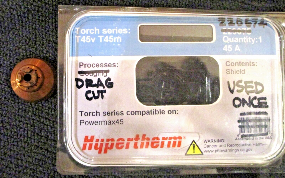 Hypertherm Consumable Pkg - 220669 (4pc), 220672 (5pc), 220670 (1pc), 220675 (1)