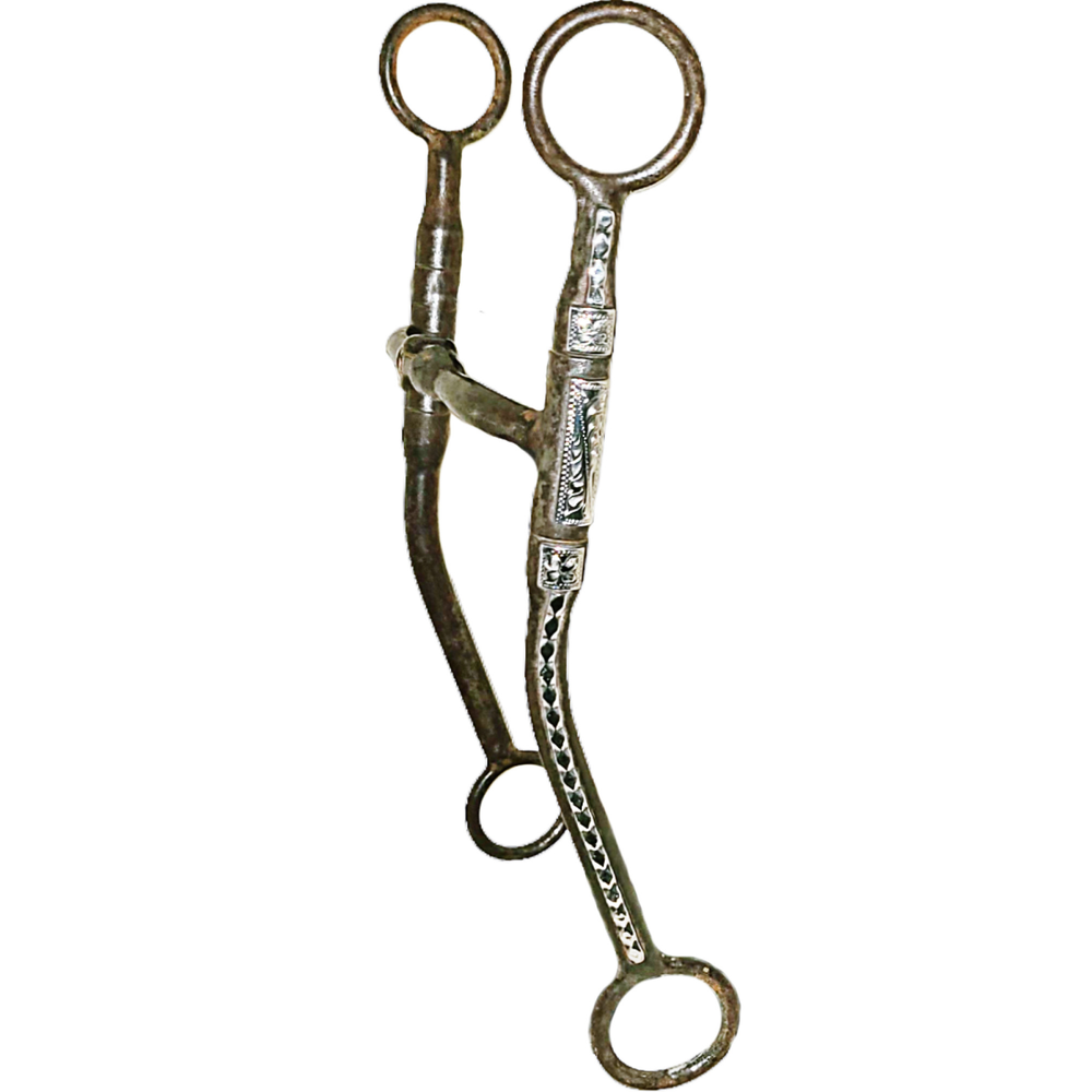 Ray Maheu Mahue Engraved Sterling Silver Dotted Dot Hinged Mouth Snaffle Bit