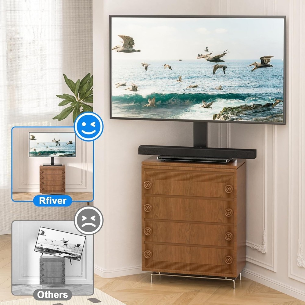 Heavy Duty TV Stand with Tempered Glass Base