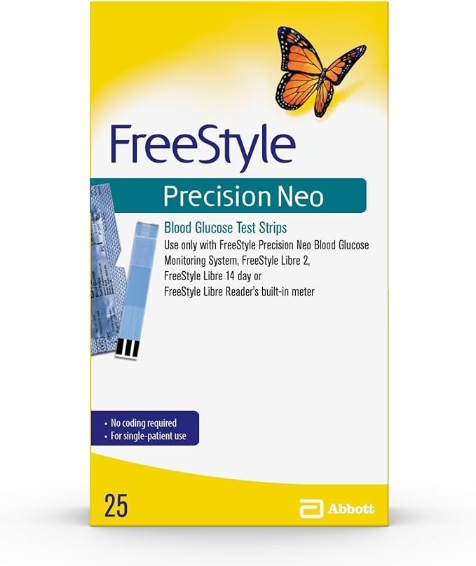 Freestyle Precision Neo Blood Glucose Test Strips (25 Counts)