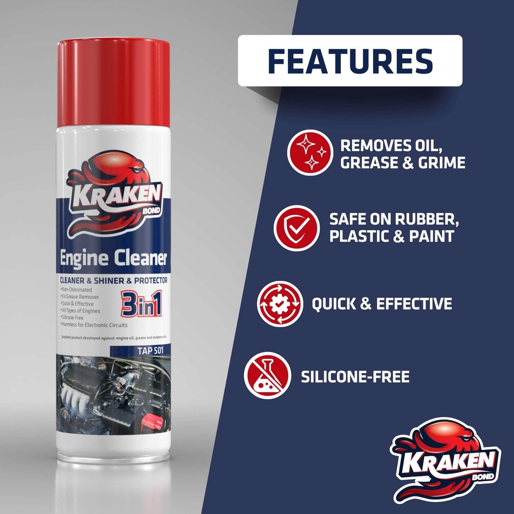 Engine Cleaner Spray 2x12.3 fl. Oz Engine Degreaser for Engine Bay, Gunk, an...