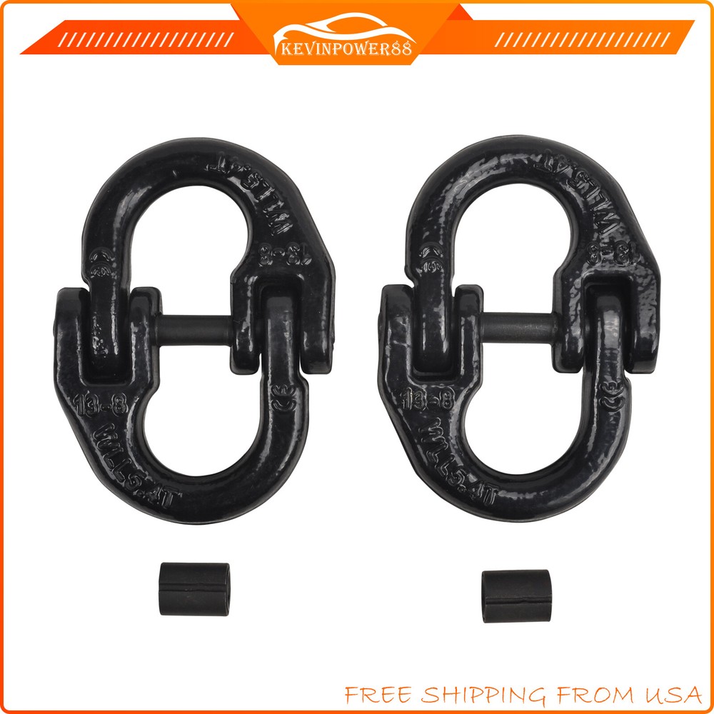 2x Chain Coupling Link 1/2" G80 Hammer Lock Connector 12000lbs Hammerlink Black