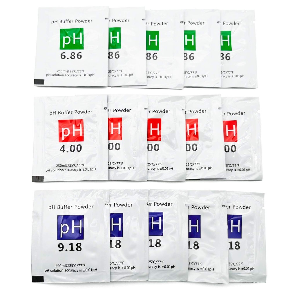 DuvinDD 15 Pc pH Meter Buffer Solution Powder Precise pH of pH Meter Calibration
