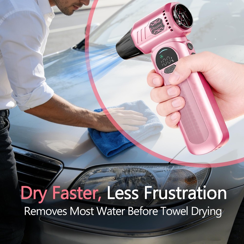 Duster, Compressed Duster Pink, Rechargeable Cordless with Adjustable Speed, ...