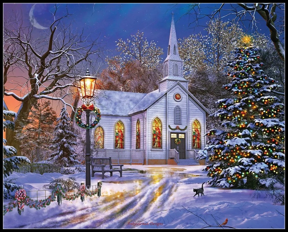 Winters Evening - Chart Counted Cross Stitch Patterns Needlework DIY DMC Color