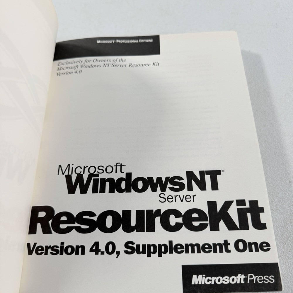 Microsoft Windows NT Server Resource Kit Version 4.0 Supplement 1 W/ CD