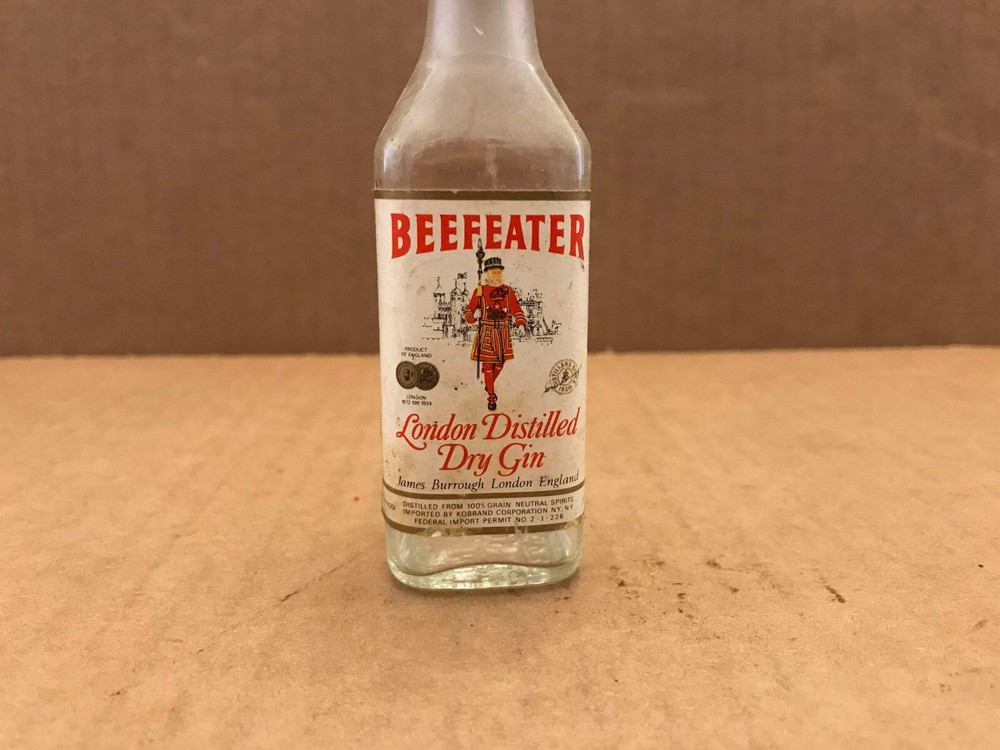 Vintage Beefeater Distilled London Dry Gin Empty Mini Bottle