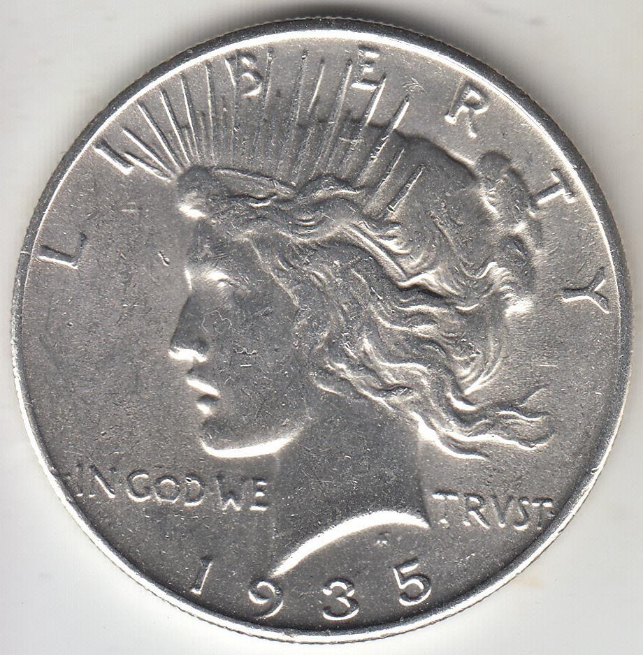 AU-BU 1935-P PEACE DOLLAR