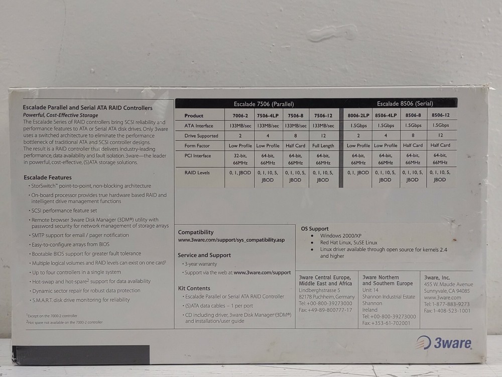 3ware Escalade 7506-8 Storage controller (RAID)- ATA-133- 133 MBps