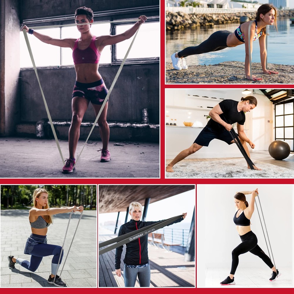 WIKDAY Resistance Bands, Pull Up Bands, Workout Bands for Exercise, Thick Hea...