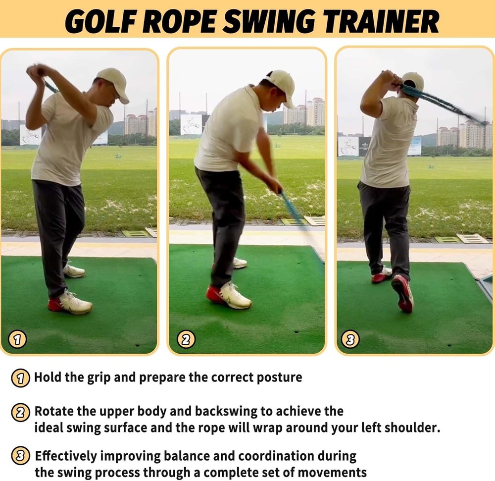 Golf Swing Training Rope for Strength and Control