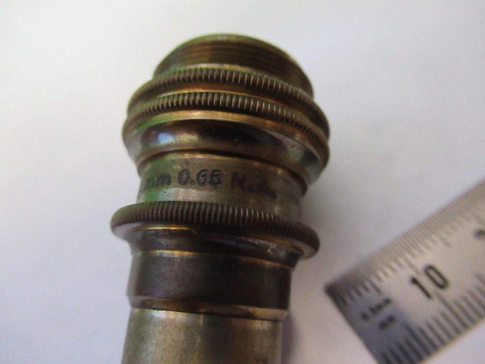 ANTIQUE BAUSCH LOMB BRASS OBJECTIVE 4mm MICROSCOPE PART AS PICTURED S1-B-19