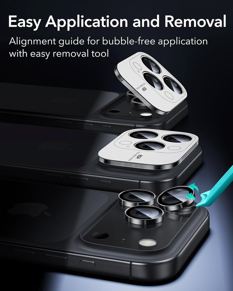 ESR Camera Lens Protector for Iphone 17 Pro Max/17 Pro 1 Pack Black