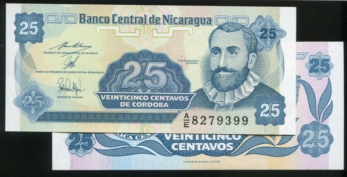 NICARAGUA ，P170 , 25-CENT , 1991 , UNC