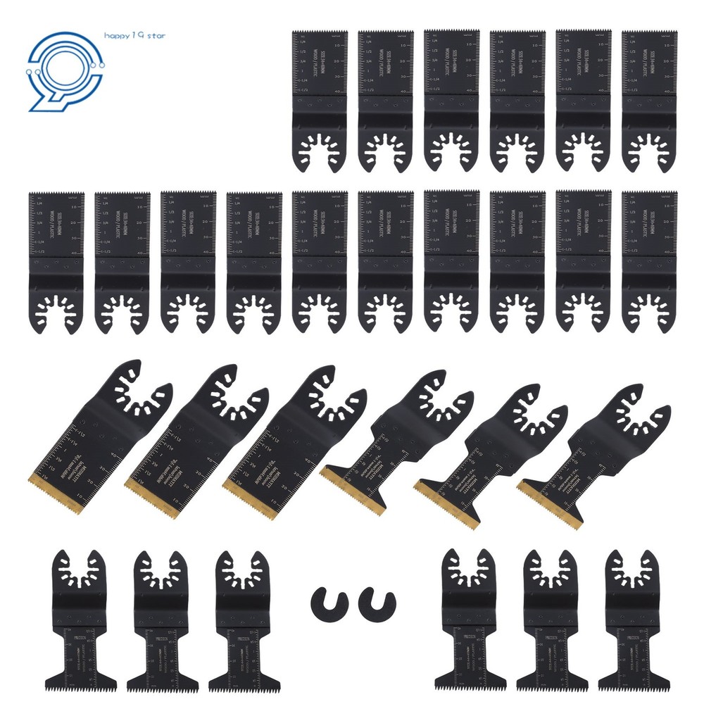 28 Pack Universal Titanium Multitool Oscillating Saw Blades for Wood Plastics