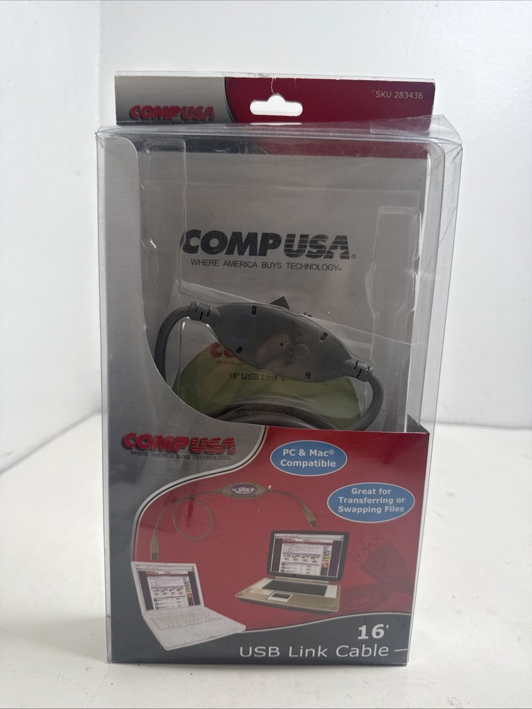 COMPUSA USB link cable 16’ Compass Pc And Mac Compatible
