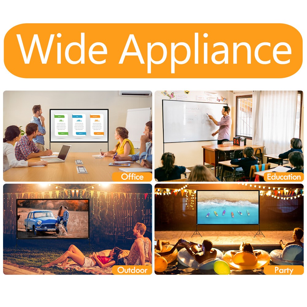 Outdoor Projector Screen with Stand SCREENMAX 120 inch Foldable Projector Screen