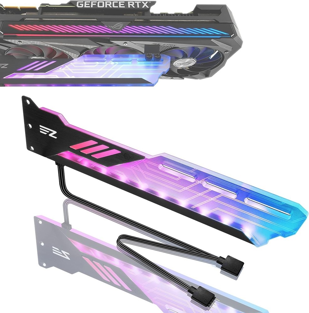 RGB GPU Holder - Wall-Mount Bracket for Adjustable Graphics Card Support