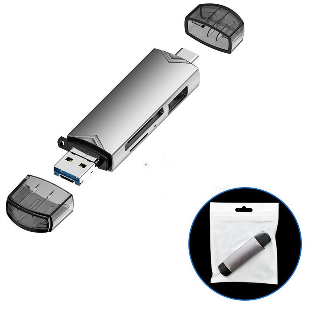 6 in 1 Card Reader Memory Card Reader USB 3.0 Type-C Reader SD OTG Adapter Micro