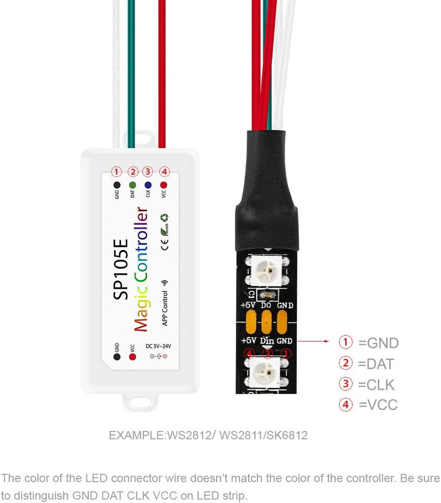 Wireless Bluetooth Controller SP105E Ios/Android APP for WS2811 WS2812B WS2815 W