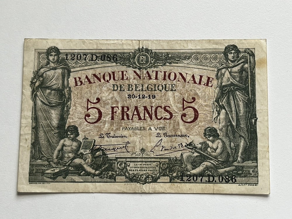 belguim 5 francs 1919