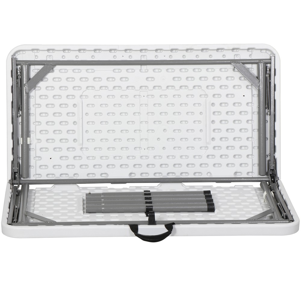 Heavy Duty 34" Folding Table Plastic Square Card Table w/Carrying Handle White