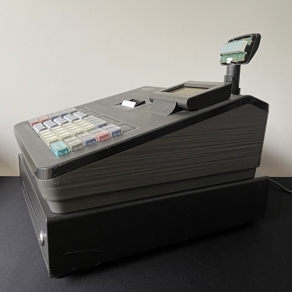 READ - Sharp XE-A23S Electronic Cash Register Thermal Print - Working (No Key)