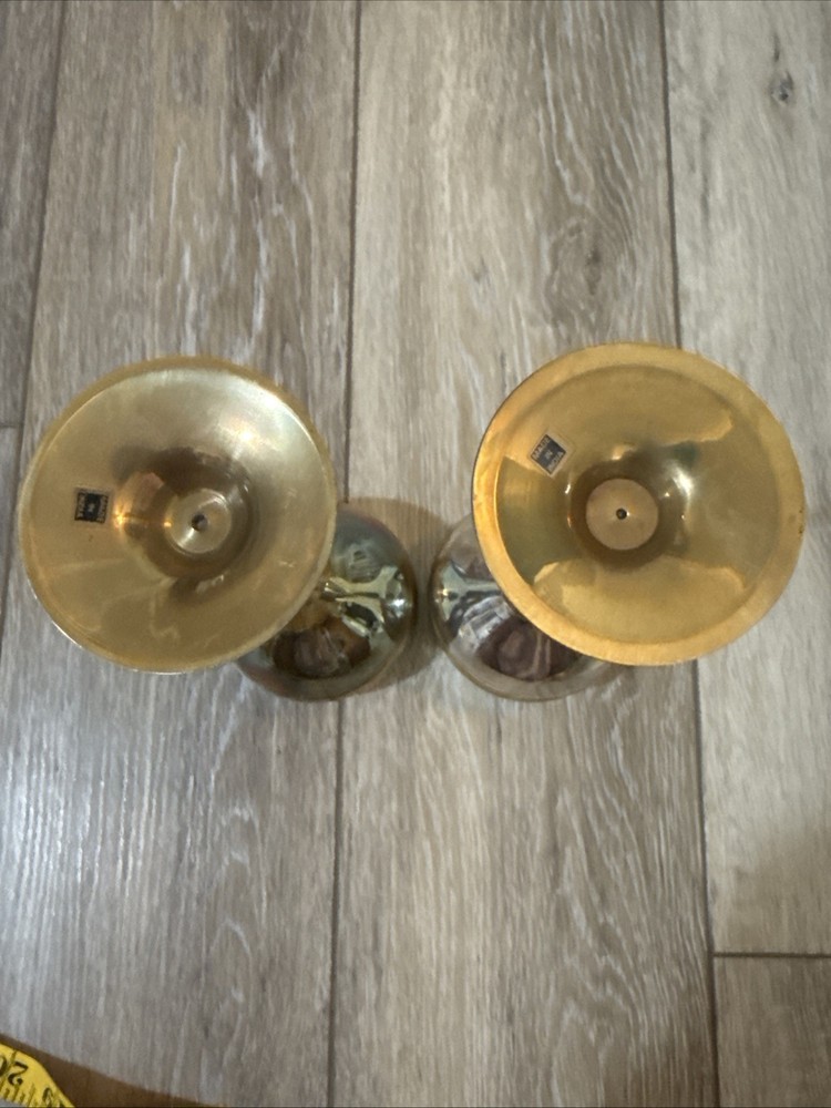 two-tone wine goblets, likely silver-plated brass