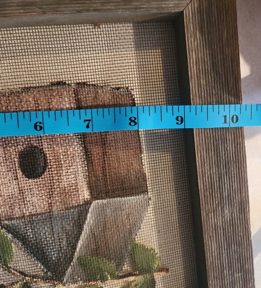 Birdhouse Picture Painted On Wire With Frame