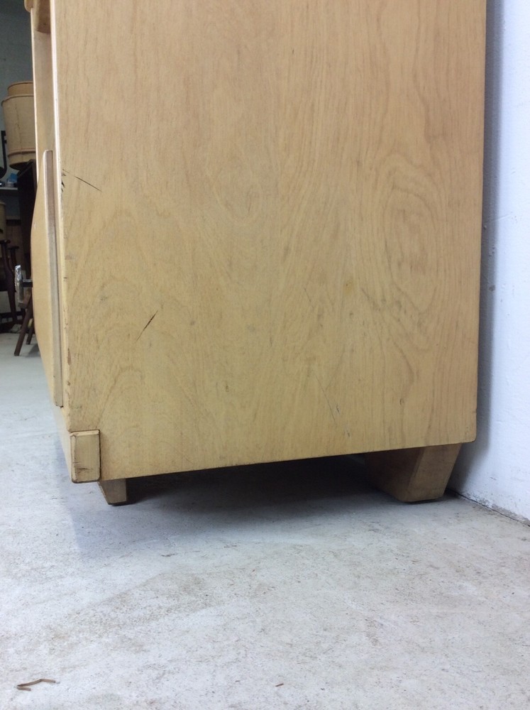 Mid Century Modern Maple Nightstand with One Drawer