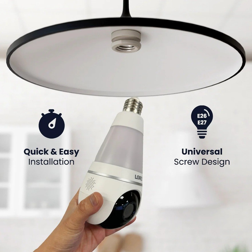 Lorex 2K Wi-Fi Smart Lightbulb Camera - (Open Box)