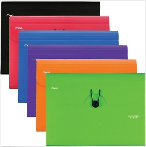 Five Star 6 Pocket Plastic Expanding File Select Color