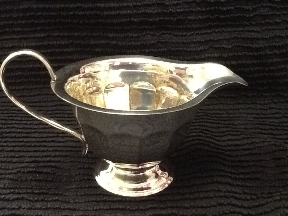 Pretty 12 Sided Silver Plate Cream Jug. Sheffield.