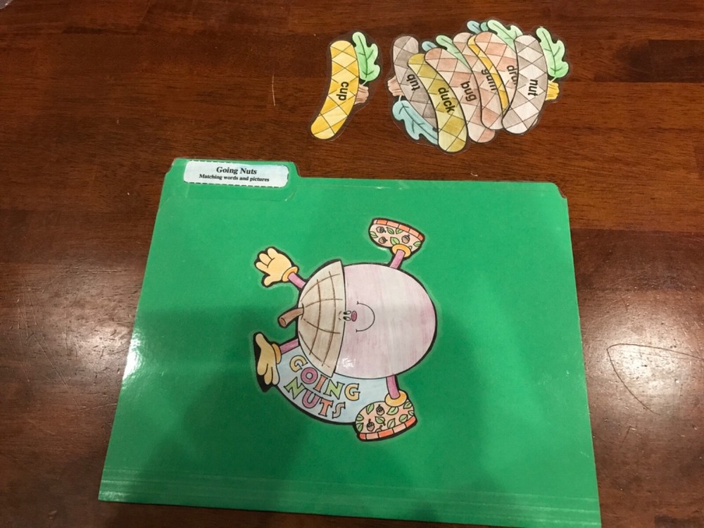 Going Nuts! Short “u” words Grade K language Art file  folder game teacher