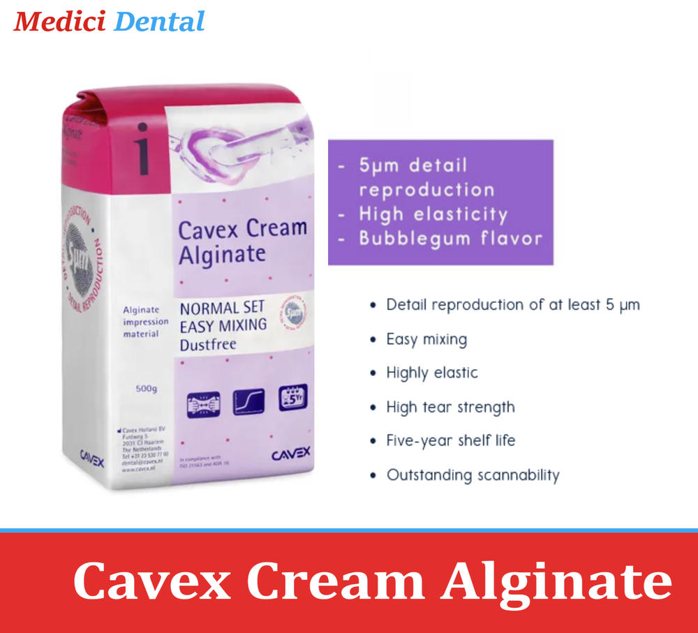 Dental Cavex Cream Alginate, VPS Impression Material Stable, Regular /Fast Set