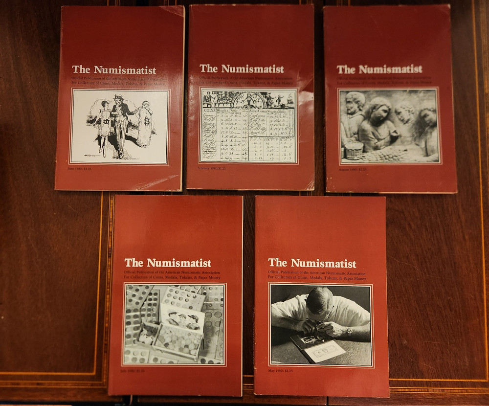 FIVE ISSUES THE NUMISMATIST 1980 ANA
