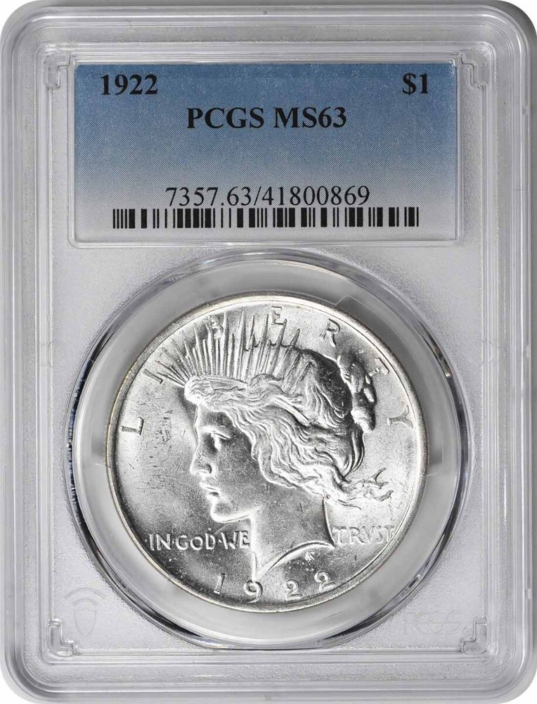 1922 Peace Silver Dollar MS63 PCGS