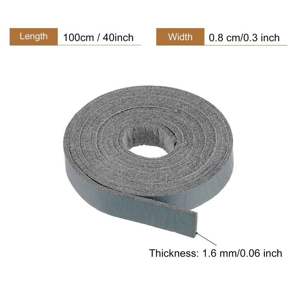 Leather straps belt strip leather stripes string 0.8cm, dark grey