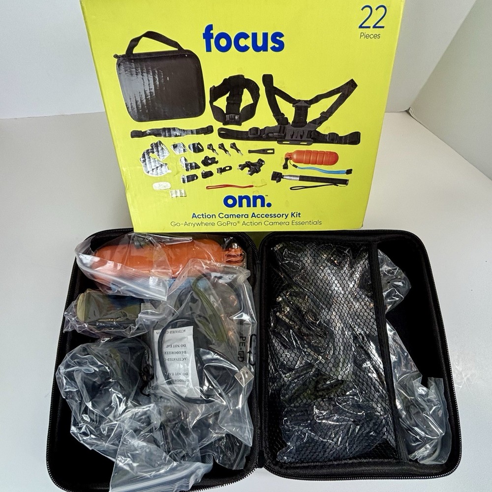 Go-Anywhere GoPro Action Camera Accessory Kit Essentials 22 Pieces onn. focus