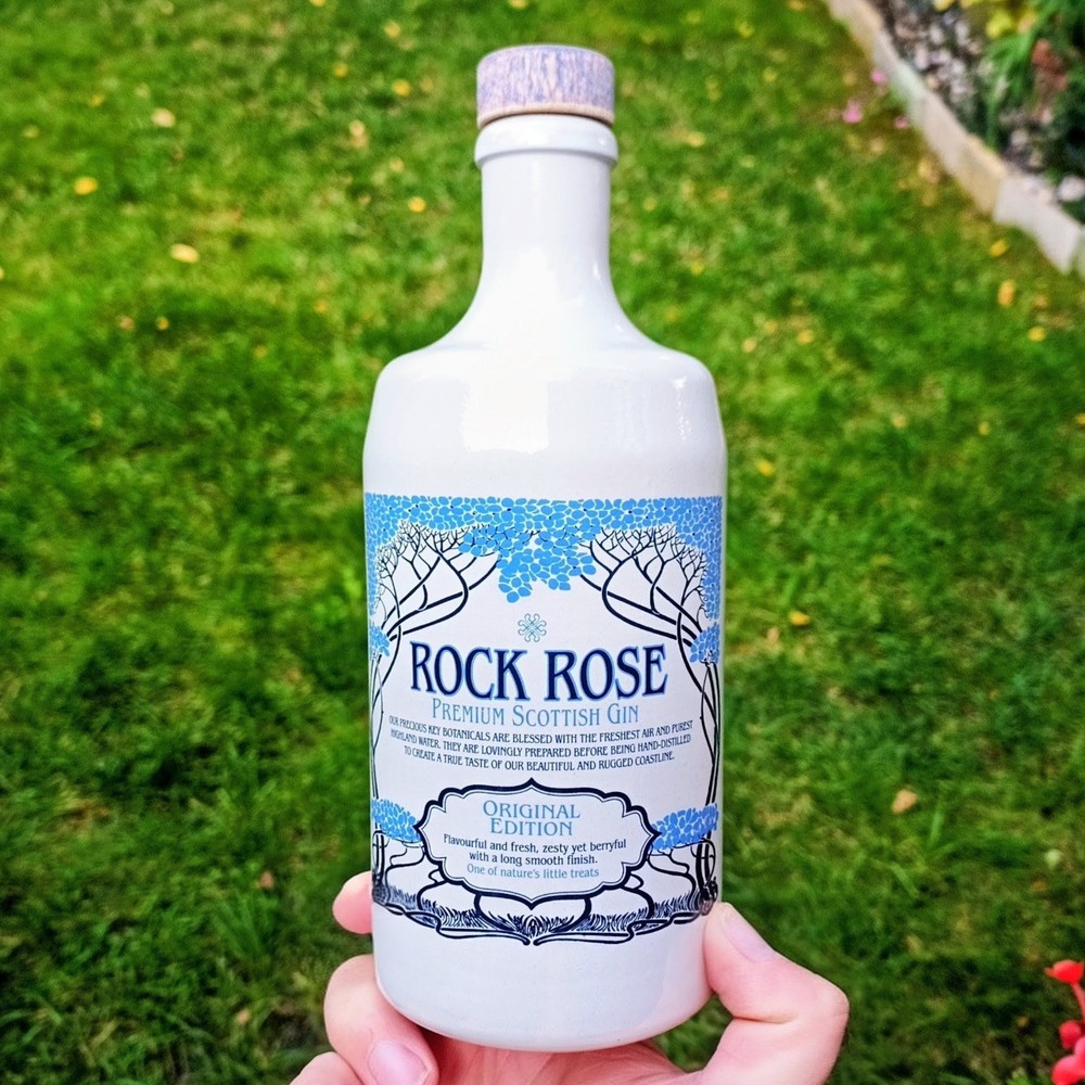 White Rock Rose Gin Ceramic 700ml Empty Bottle (great condition) Bar