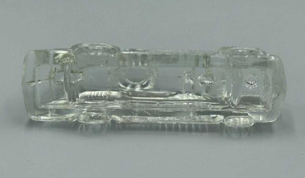 c 1946 FIRE ENGINE Victory Glass CANDY CONTAINER Vintage E&A 213