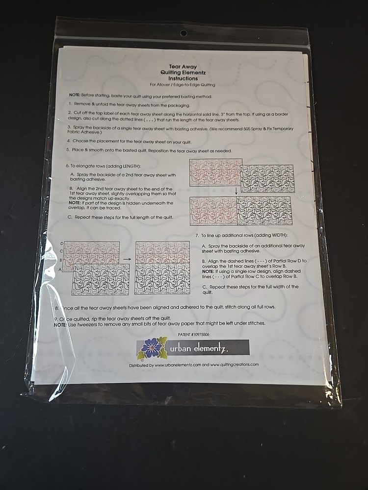 Sten Source Quilting Creations Printed Tear Away Quilting Paper 4/Pkg-Scribbles-