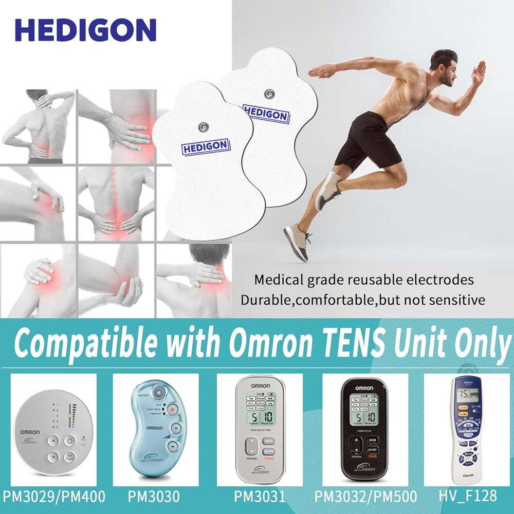 Compatible Omron Tens Unit Replacement Pads 3Pairs Reusable