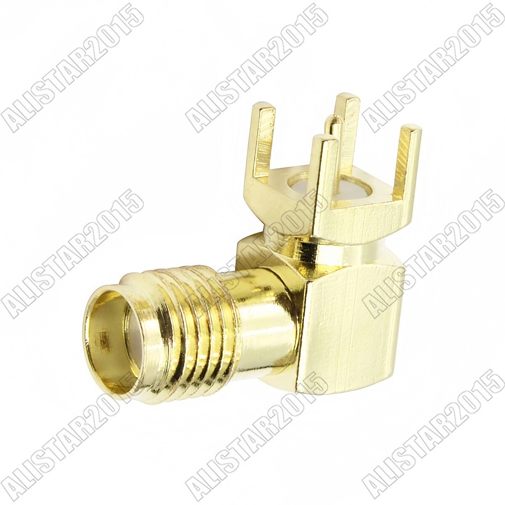 10x SMA Jack Female Right Angle Thru Hole PCB Mount Medium Version Connector New