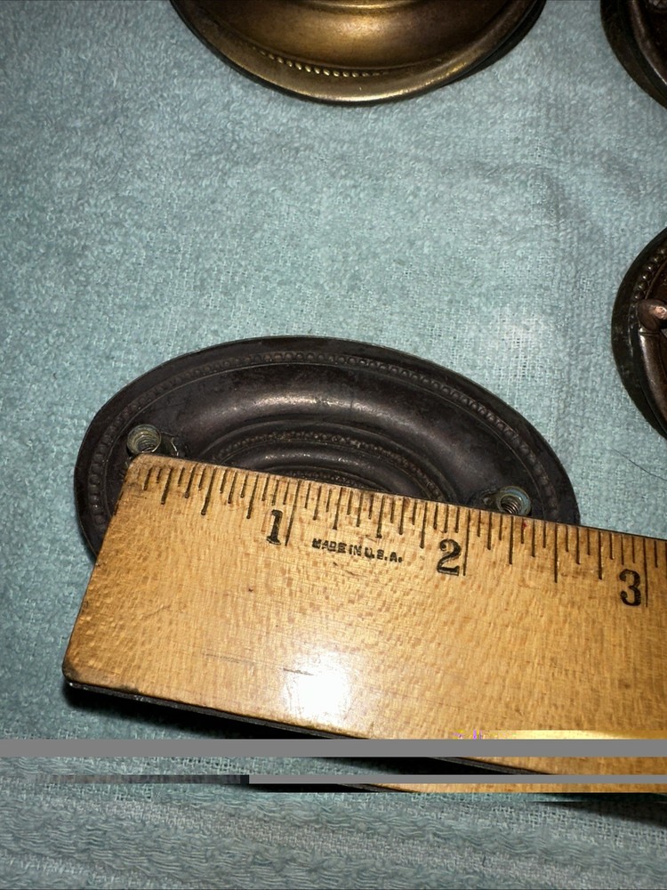 4 Vintage Tin Drawer Pulls Drop Handles Reclaimed Hardware Nice Patina